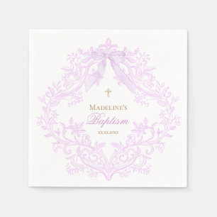 watercolor lilac purple Baptism Napkins