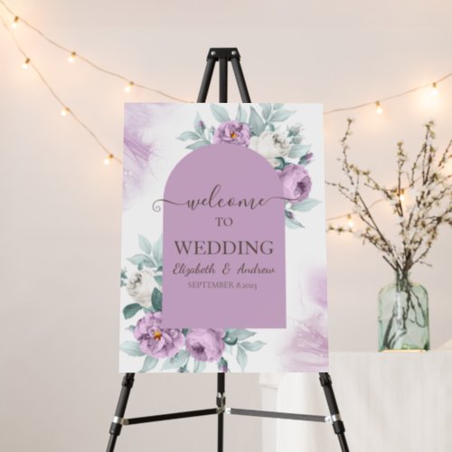 Watercolor Lilac Roses Polka Dots Foam Board