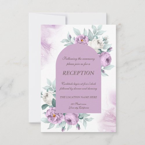 Watercolor Lilac Roses Polka Dots Wedding   Invitation