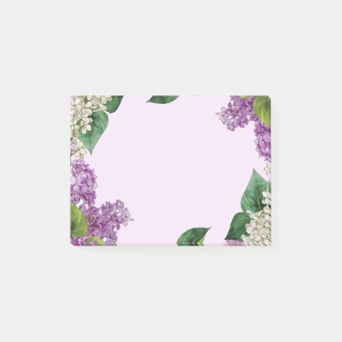 Watercolor Lilac Shrub Garden Flowers Art Post_it Notes