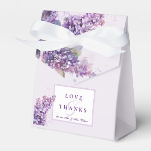 Watercolor Lilacs Spring Summer Wedding Favor Boxes