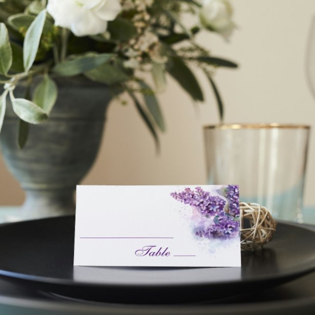 Watercolor Lilacs Spring Wedding  Place Card (Creator Uploaded)