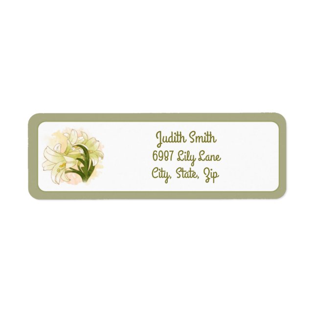 Watercolor Lilies Label (Front)
