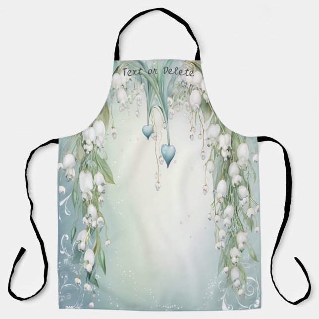 Watercolor Lily of the Valley Apron (Front)