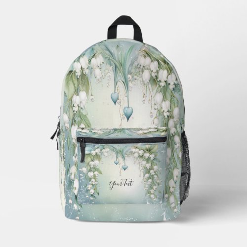 Watercolor Lily of the Valley Backpack Cut Sew Bag
