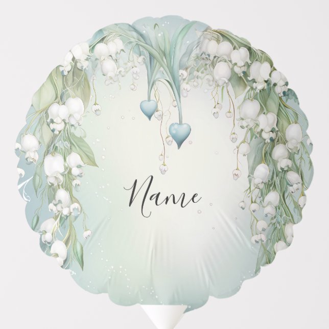 Watercolor Lily of the Valley Balloon (Front)