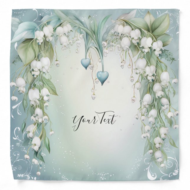 Watercolor Lily of the Valley Bandana (Front)