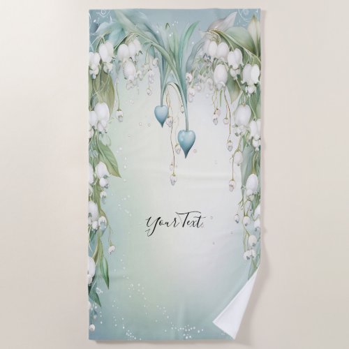 Watercolor Lily of the Valley Beach Towel