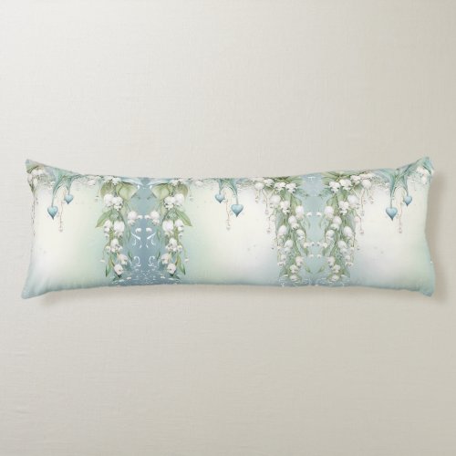 Watercolor Lily of the Valley Body Pillow