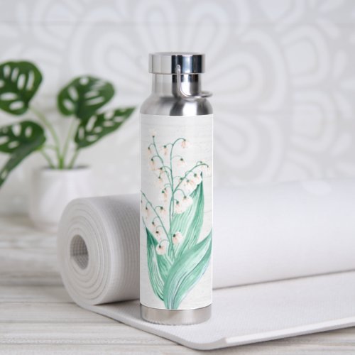 Watercolor Lily of the Valley Bouquet Water Bottle