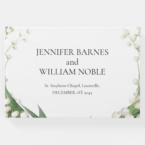 Watercolor Lily of the Valley Bridal Wedding Guest Book