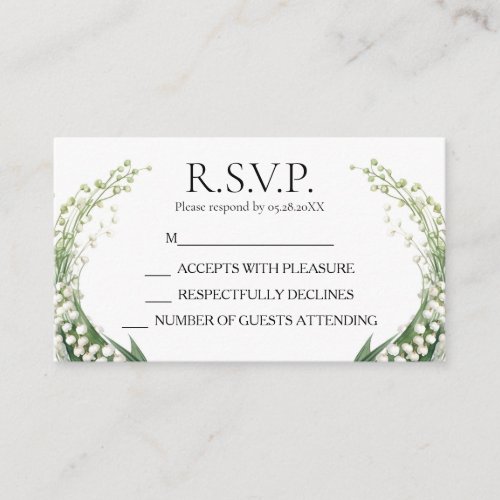 Watercolor Lily of the Valley Bridal Wedding Party Enclosure Card