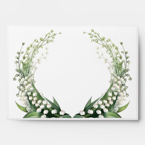 Watercolor Lily of the Valley Bridal Wedding Party Envelope