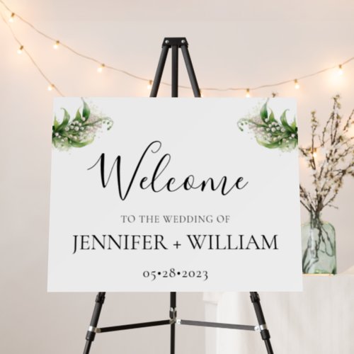 Watercolor Lily of the Valley Bridal Wedding Party Foam Board