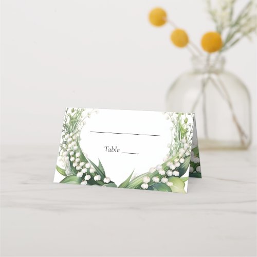 Watercolor Lily of the Valley Bridal Wedding Party Place Card