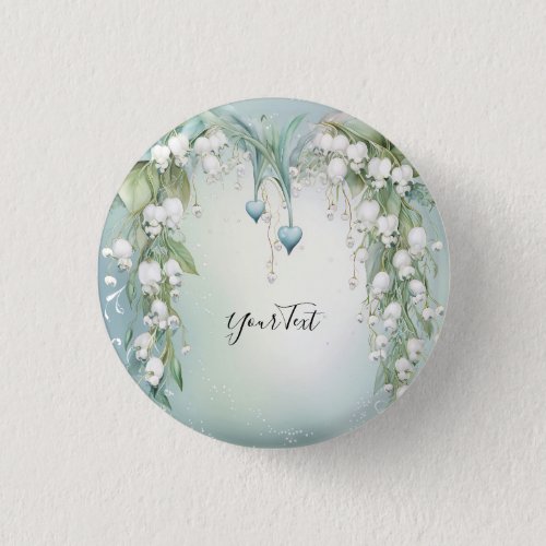Watercolor Lily of the Valley Button