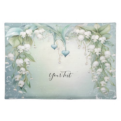 Watercolor Lily of the Valley Cloth Table Placemat