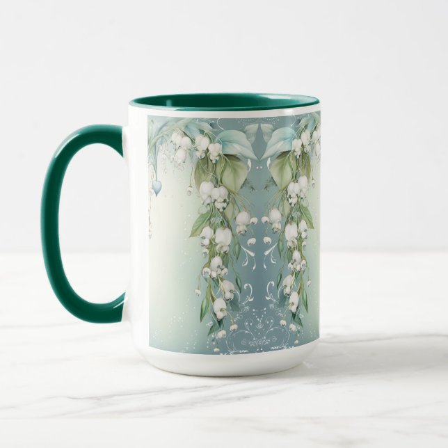 Watercolor Lily of the Valley Coffee Mug (Left)