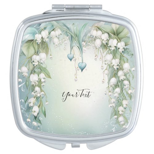 Watercolor Lily of the Valley Compact Mirror