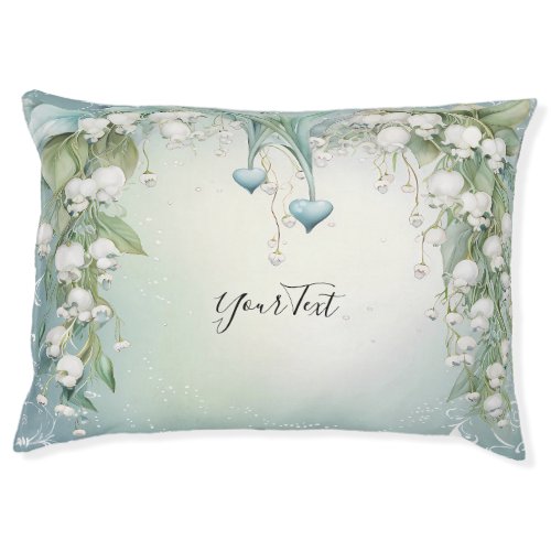 Watercolor Lily of the Valley Dog Bed