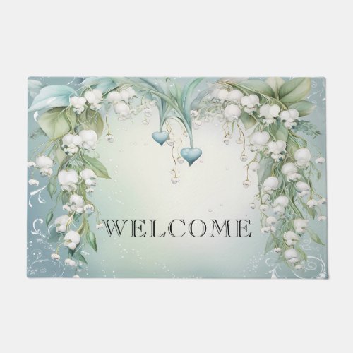 Watercolor Lily of the Valley Doormat