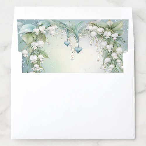 Watercolor Lily of the Valley Envelope Liner