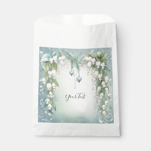 Watercolor Lily of the Valley Favor Bag (Front)