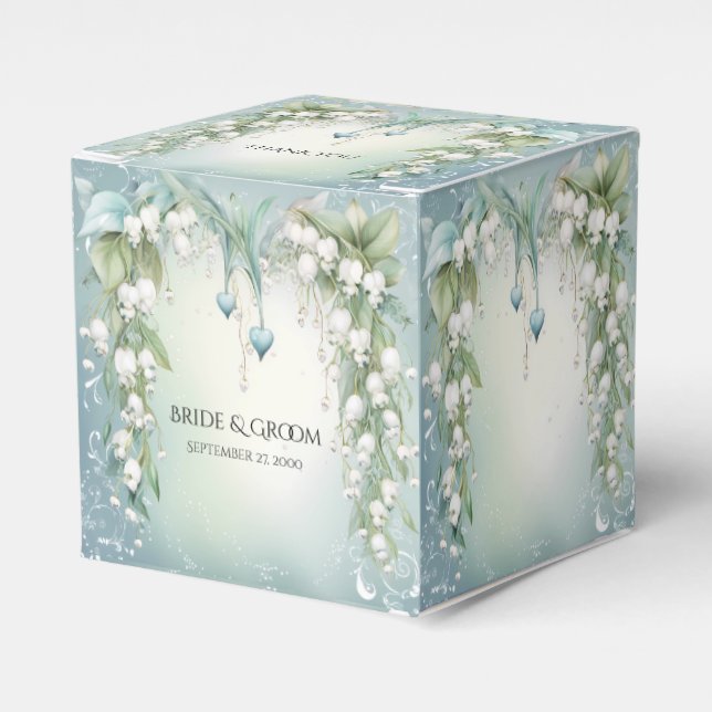 Watercolor Lily of the Valley Favor Box (Front Side)