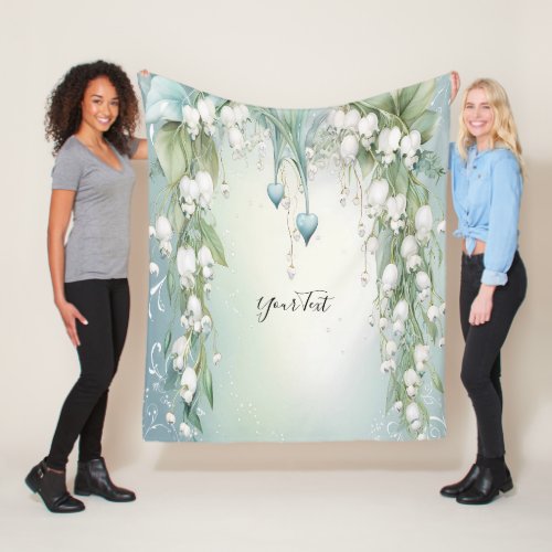 Watercolor Lily of the Valley Fleece Blanket