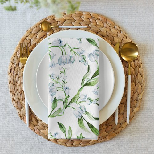 Watercolor Lily of The Valley Flowers Cloth Napkin