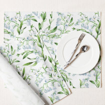 Watercolor Lily of The Valley Flowers Cloth Placemat