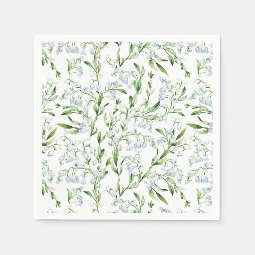 Watercolor Lily of The Valley Flowers Napkins