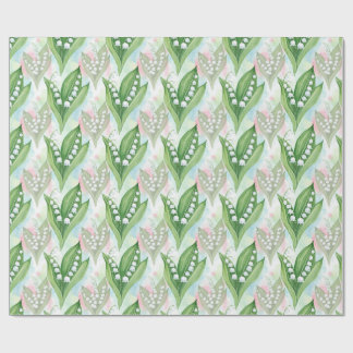 Watercolor Lily of the Valley Flowers Wrapping Paper