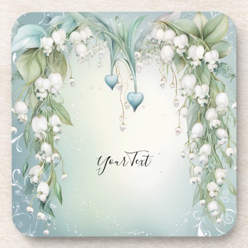 Watercolor Lily of the Valley Hard plastic coaster