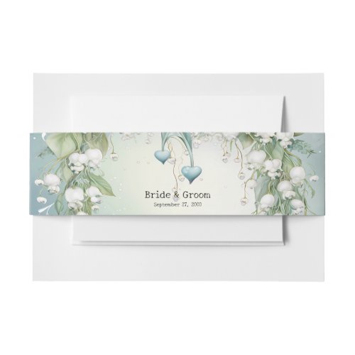 Watercolor Lily of the Valley Invitation Belly Band
