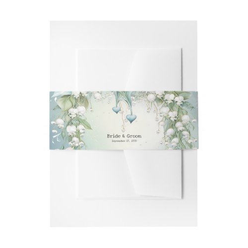 Watercolor Lily of the Valley Invitation Belly Band