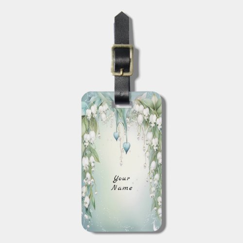 Watercolor Lily of the Valley Luggage Tag