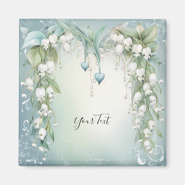 Watercolor Lily of the Valley Magnet (Front)