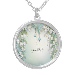 Watercolor Lily of the Valley Necklace