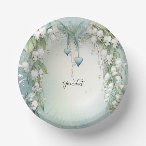 Watercolor Lily of the Valley Paper Bowl