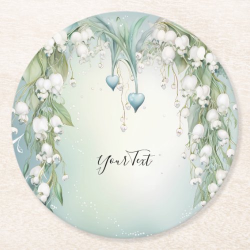 Watercolor Lily of the Valley Paper Coaster