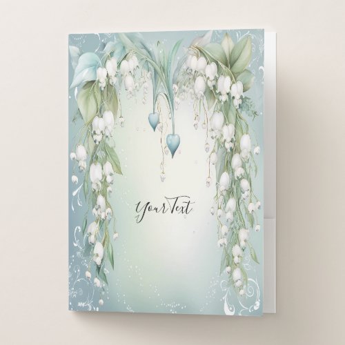 Watercolor Lily of the Valley Pocket Folder