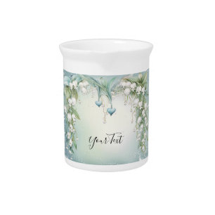 Watercolor Lily of the Valley Porcelain Pitcher