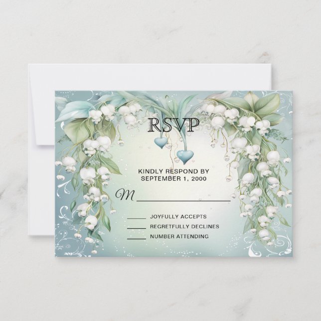 Watercolor Lily of the Valley RSVP Card (Front)