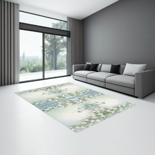 Watercolor Lily of the Valley Rug