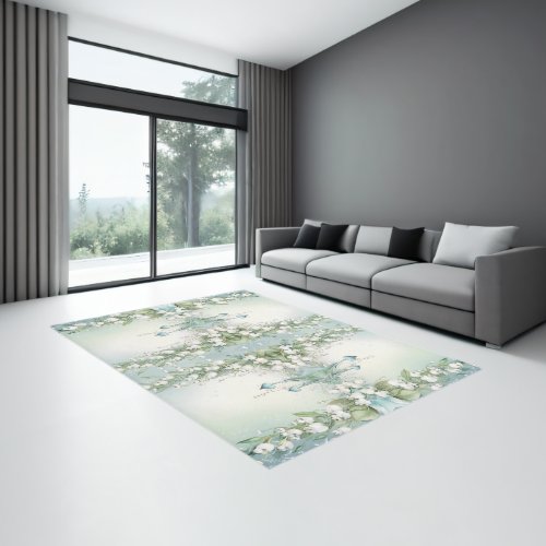 Watercolor Lily of the Valley Rug