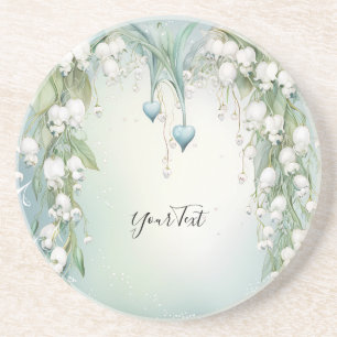 Watercolor Lily of the Valley Sandstone Coaster