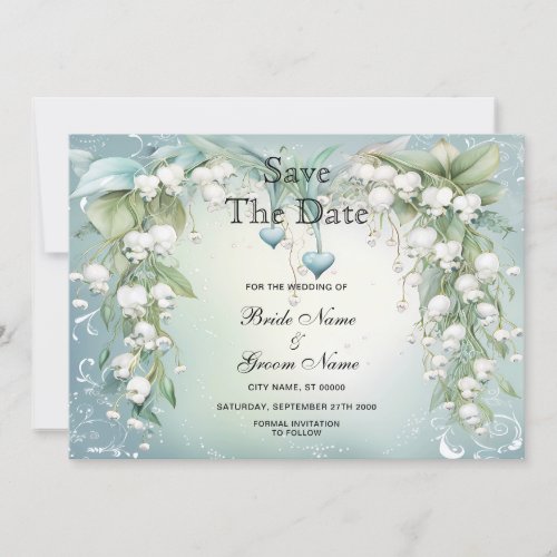 Watercolor Lily of the Valley Save The Date