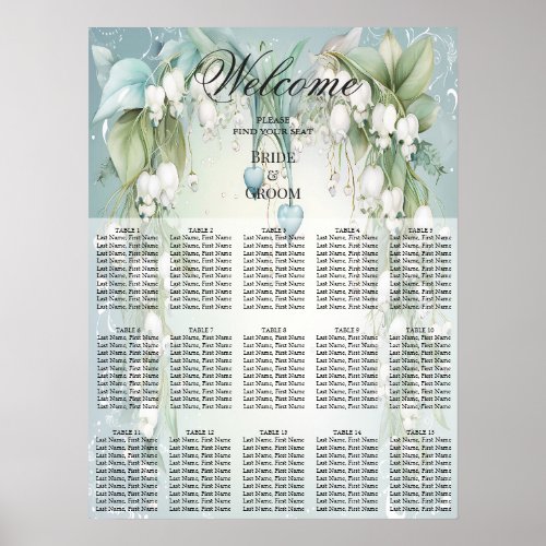 Watercolor Lily of the Valley Seating Chart