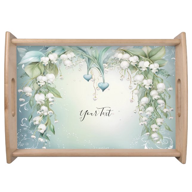 Watercolor Lily of the Valley Serving Tray (Front)